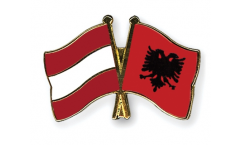 Austria - Albania Friendship Flag Pin, Badge - 22 mm