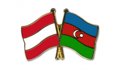Austria - Azerbaijan Friendship Flag Pin, Badge - 22 mm