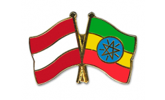 Austria - Ethiopia Friendship Flag Pin, Badge - 22 mm