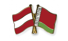 Austria - Belarus Friendship Flag Pin, Badge - 22 mm