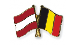 Austria - Belgium Friendship Flag Pin, Badge - 22 mm
