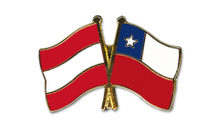 Austria - Chile Friendship Flag Pin, Badge - 22 mm