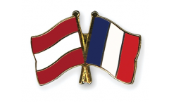Austria - France Friendship Flag Pin, Badge - 22 mm