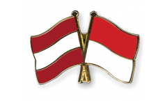 Austria - Indonesia Friendship Flag Pin, Badge - 22 mm