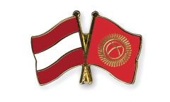 Austria - Kyrgyzstan Friendship Flag Pin, Badge - 22 mm