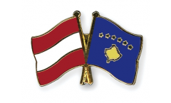 Austria - Kosovo Friendship Flag Pin, Badge - 22 mm