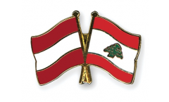 Austria - Lebanon Friendship Flag Pin, Badge - 22 mm