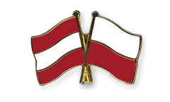 Austria - Poland Friendship Flag Pin, Badge - 22 mm