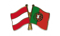 Austria - Portugal Friendship Flag Pin, Badge - 22 mm