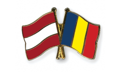 Austria - Rumania Friendship Flag Pin, Badge - 22 mm