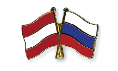 Austria - Russia Friendship Flag Pin, Badge - 22 mm