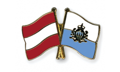 Austria - San Marino Friendship Flag Pin, Badge - 22 mm