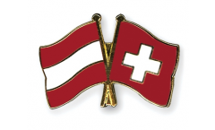 Austria - Switzerland Friendship Flag Pin, Badge - 22 mm