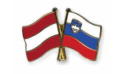 Austria - Slovenia Friendship Flag Pin, Badge - 22 mm