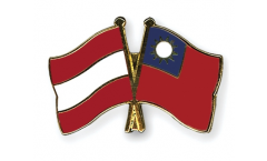 Austria - Taiwan Friendship Flag Pin, Badge - 22 mm