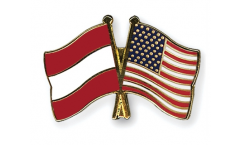 Austria - USA Friendship Flag Pin, Badge - 22 mm