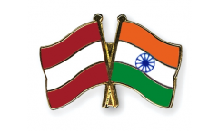 Austria - India Friendship Flag Pin, Badge - 22 mm