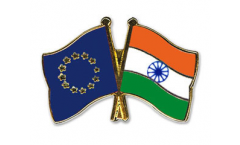 Europe - Indien Friendship Flag Pin, Badge - 22 mm