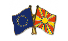 Europe - Nordmazedonien Friendship Flag Pin, Badge - 22 mm
