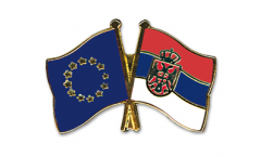 Europe - Serbien mit Wappen Friendship Flag Pin, Badge - 22 mm