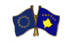 Europe - Kosovo Friendship Flag Pin, Badge - 22 mm