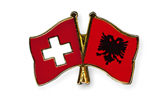 Switzerland - Albania Friendship Flag Pin, Badge - 22 mm