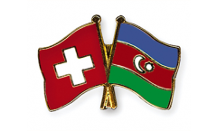 Switzerland - Azerbaijan Friendship Flag Pin, Badge - 22 mm
