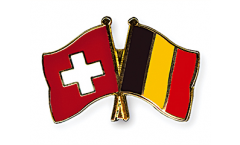 Switzerland - Belgium Friendship Flag Pin, Badge - 22 mm
