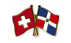 Switzerland - Dominican Republic Friendship Flag Pin, Badge - 22 mm