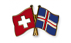 Switzerland - Iceland Friendship Flag Pin, Badge - 22 mm