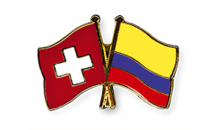 Switzerland - Colombia Friendship Flag Pin, Badge - 22 mm