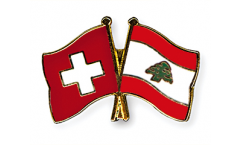 Switzerland - Lebanon Friendship Flag Pin, Badge - 22 mm
