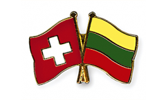 Switzerland - Lithuania Friendship Flag Pin, Badge - 22 mm