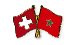 Switzerland - Morocco Friendship Flag Pin, Badge - 22 mm