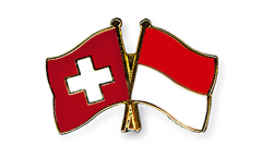 Switzerland - Monaco Friendship Flag Pin, Badge - 22 mm
