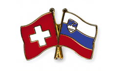 Switzerland - Slovenia Friendship Flag Pin, Badge - 22 mm