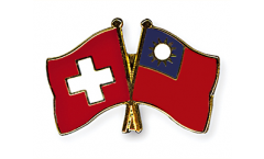 Switzerland - Taiwan Friendship Flag Pin, Badge - 22 mm
