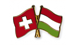 Switzerland - Hungary Friendship Flag Pin, Badge - 22 mm