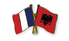France - Albania Friendship Flag Pin, Badge - 22 mm