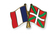 France - Spain Basque country Friendship Flag Pin, Badge - 22 mm