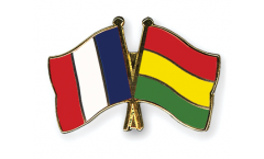 France - Bolivia Friendship Flag Pin, Badge - 22 mm