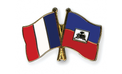 France - Haiti Friendship Flag Pin, Badge - 22 mm