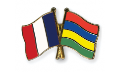 France - Mauritius Friendship Flag Pin, Badge - 22 mm