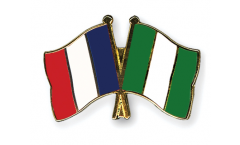 France - Nigeria Friendship Flag Pin, Badge - 22 mm