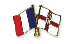 France - Northern Ireland Friendship Flag Pin, Badge - 22 mm