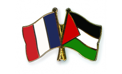 France - Palestine Friendship Flag Pin, Badge - 22 mm