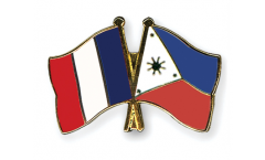 France - Philippines Friendship Flag Pin, Badge - 22 mm