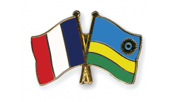 France - Rwanda Friendship Flag Pin, Badge - 22 mm