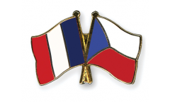 France - Czech Republic Friendship Flag Pin, Badge - 22 mm