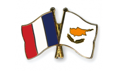 France - Cyprus Friendship Flag Pin, Badge - 22 mm